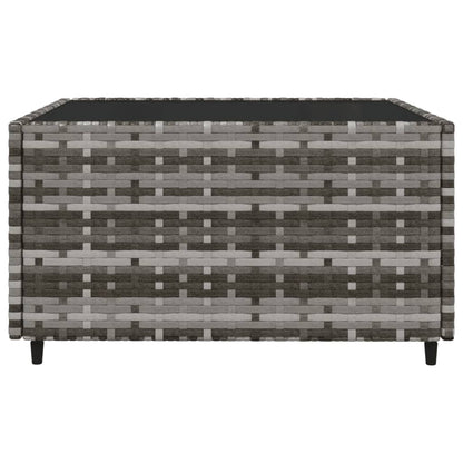 vidaXL 3-delige Loungeset met kussens poly rattan grijs