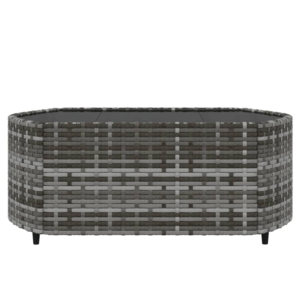 vidaXL 3-delige Loungeset met kussens poly rattan grijs