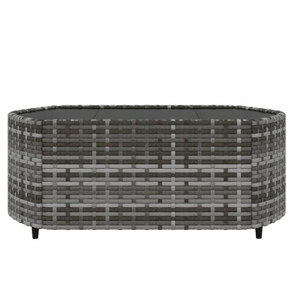 vidaXL 3-delige Loungeset met kussens poly rattan grijs