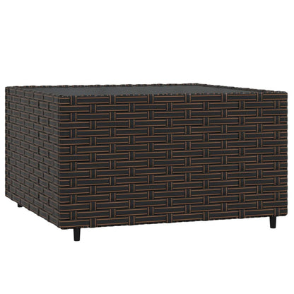 vidaXL 3-delige Loungeset met kussens poly rattan bruin