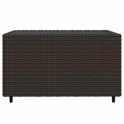 vidaXL 4-delige Loungeset met kussens poly rattan bruin