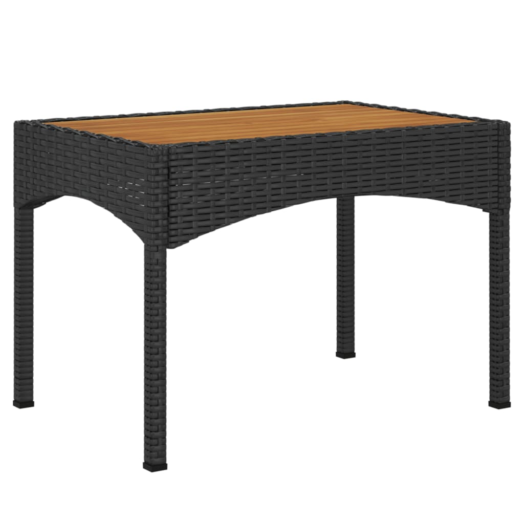 vidaXL 3-delige Loungeset met kussens poly rattan zwart