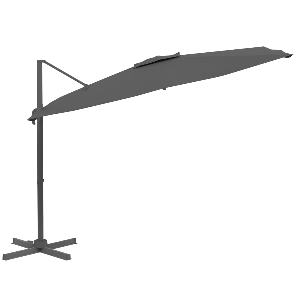 vidaXL Zweefparasol met aluminium paal 300x300 cm antracietkleurig