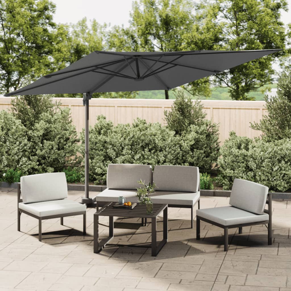 vidaXL Zweefparasol met aluminium paal 300x300 cm antracietkleurig