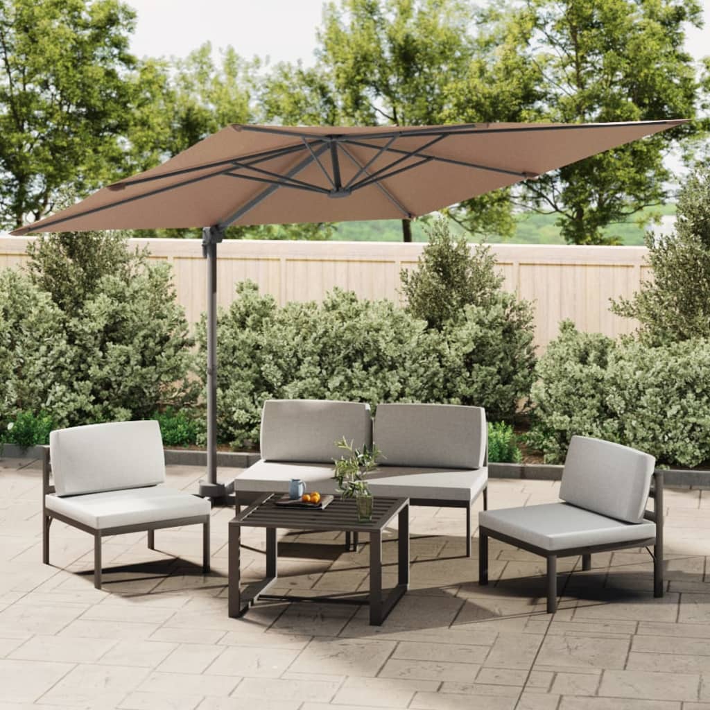 vidaXL Zweefparasol met aluminium paal 300x300 cm taupe