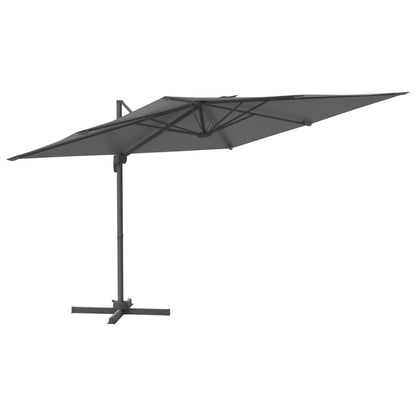 vidaXL Zweefparasol met LED-verlichting 400x300 cm antracietkleurig