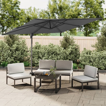 vidaXL Zweefparasol met LED-verlichting 400x300 cm antracietkleurig