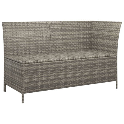 vidaXL 4-delige Loungeset met kussens poly rattan grijs