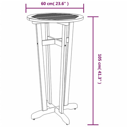 vidaXL Tuinbartafel Ø 60x105 cm massief acaciahout