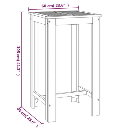 vidaXL Tuinbartafel 60x60x105 cm massief acaciahout