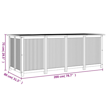 vidaXL Tuinbox 200x80x75 cm massief acaciahout