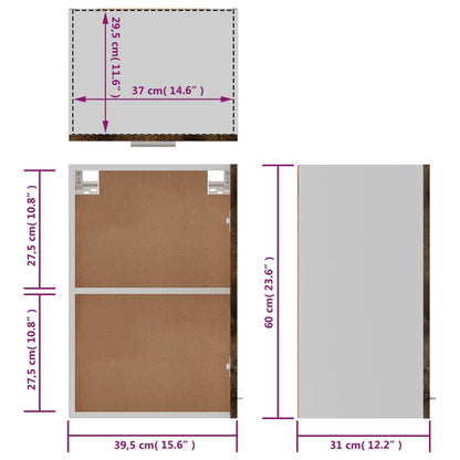 vidaXL Wandkast 39,5x31x60 cm bewerkt hout bruin eikenkleur