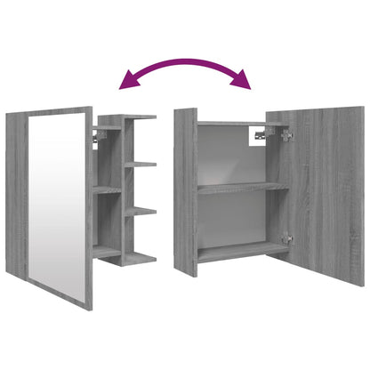 vidaXL Badkamerspiegelkast 62,5x20,5x64 cm bewerkt hout grijs sonoma