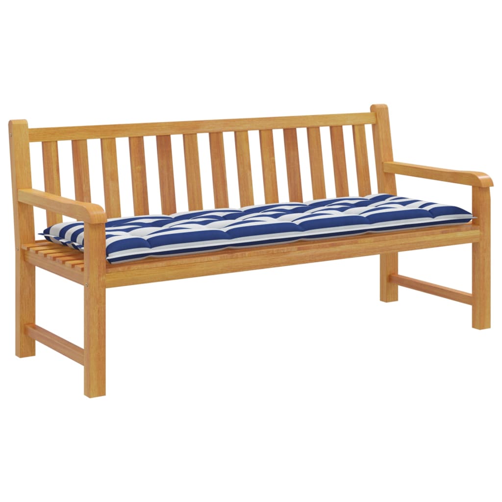 vidaXL Tuinbankkussen 150x50x7cm stof gestreept wit en blauw