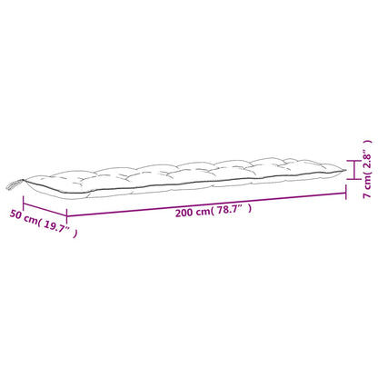 vidaXL Tuinbankkussen 200x50x7 cm oxford stof antracietkleurig