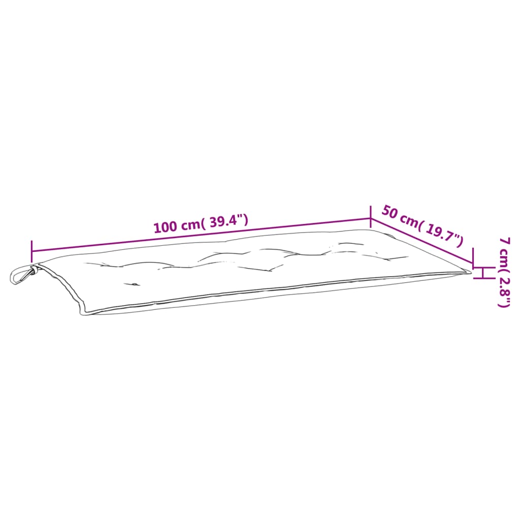 vidaXL Tuinbankkussens 2 st 100x50x7 cm oxford stof lichtblauw