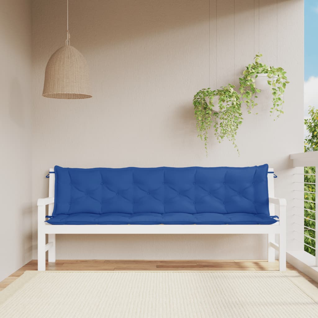 vidaXL Tuinbankkussens 2 st 200x50x7 cm oxford stof blauw