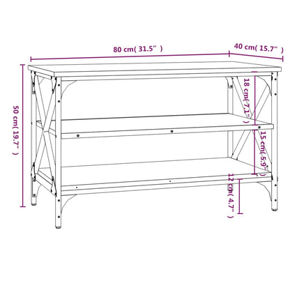 vidaXL Tv-meubel 80x40x50 cm bewerkt hout bruin eikenkleur