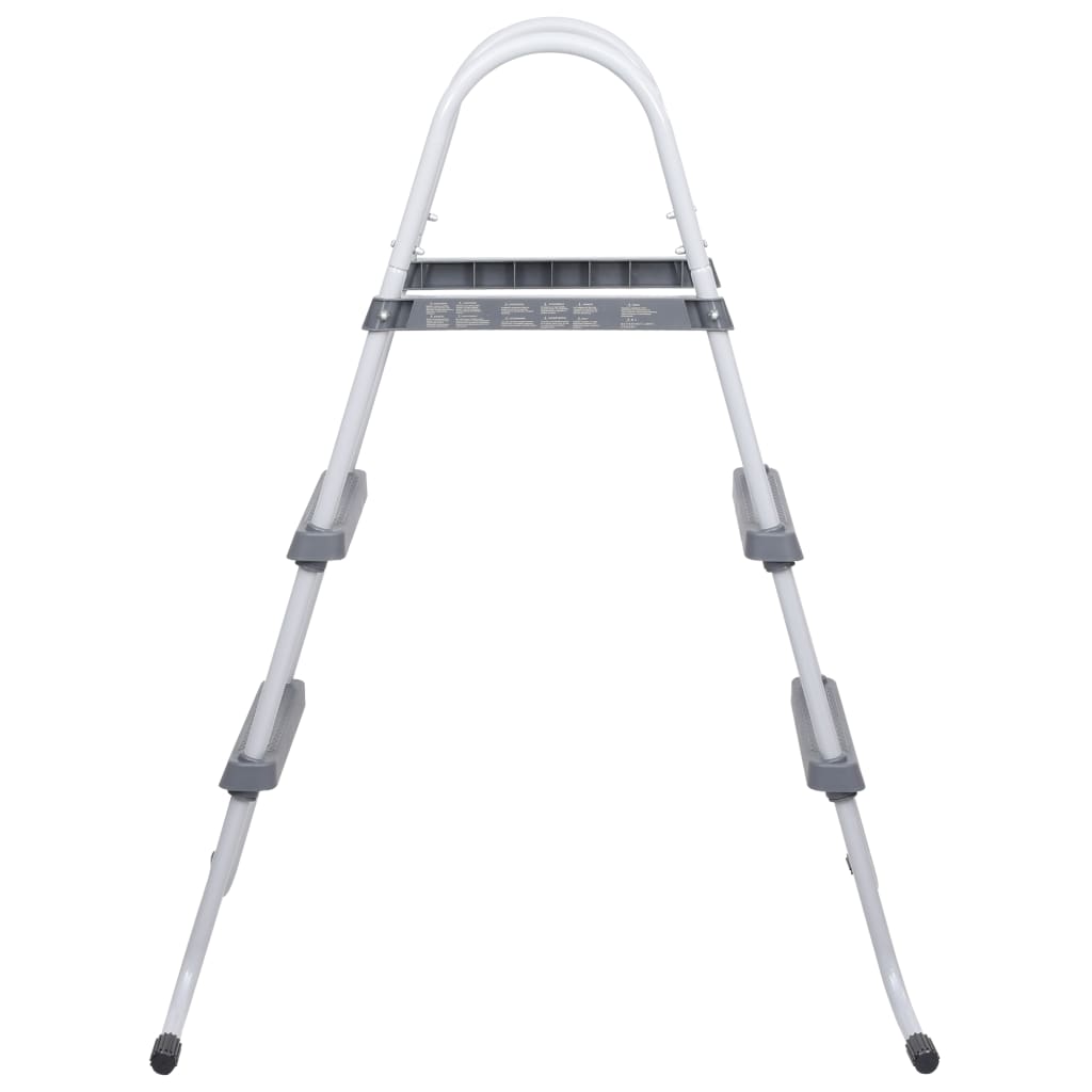 vidaXL Zwembadladder 84 cm staal grijs