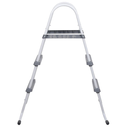 vidaXL Zwembadladder 84 cm staal grijs