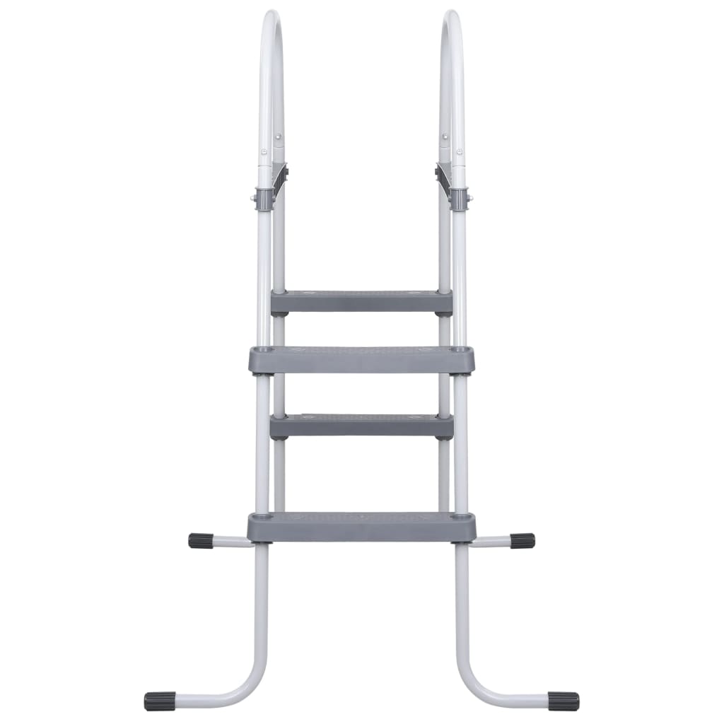 vidaXL Zwembadladder 84 cm staal grijs