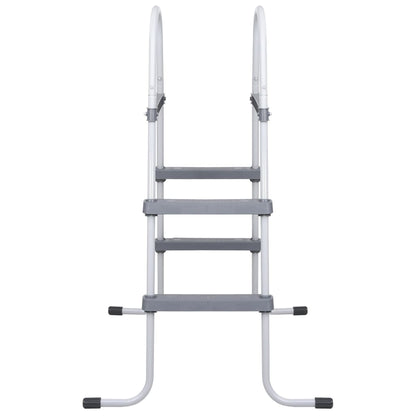 vidaXL Zwembadladder 84 cm staal grijs