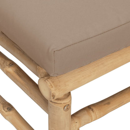 vidaXL 3-delige Loungeset met kussens bamboe taupe