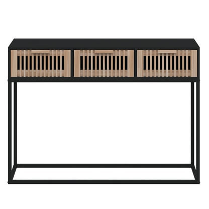 vidaXL Wandtafel 105x30x75 cm bewerkt hout en ijzer zwart