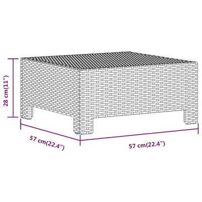 vidaXL Voetensteun met kussen poly rattan grijs