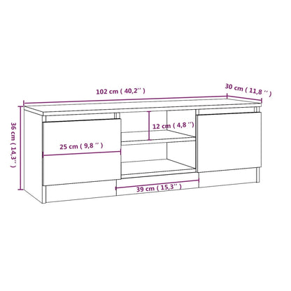 vidaXL Tv-meubel met deur 102x30x36 cm zwart