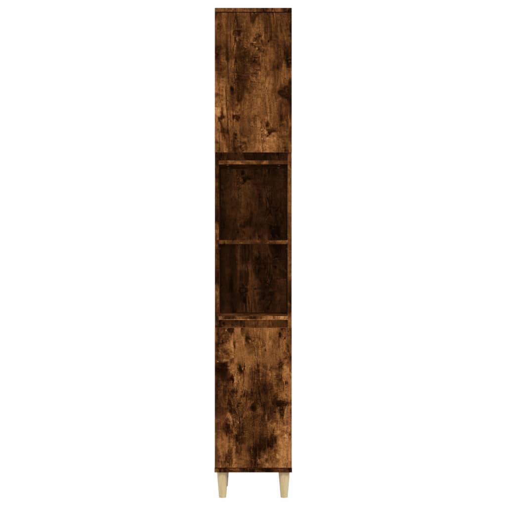 vidaXL Badkamerkast 30x30x190 cm bewerkt hout gerookt eikenkleurig