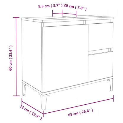 vidaXL Badkamerkast 65x33x60 cm bewerkt hout zwart