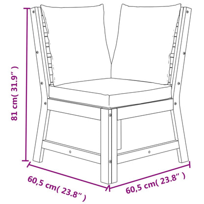 vidaXL 4-delige Tuinset met kussens massief acaciahout