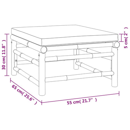 vidaXL 5-delige Loungeset met kussens bamboe taupe