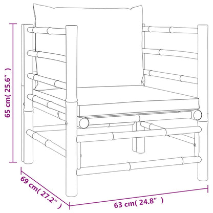 vidaXL 12-delige Loungeset met kussens bamboe taupe