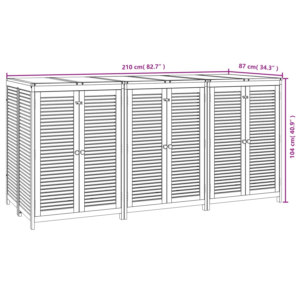 vidaXL Tuinbox 210x87x104 cm massief acaciahout