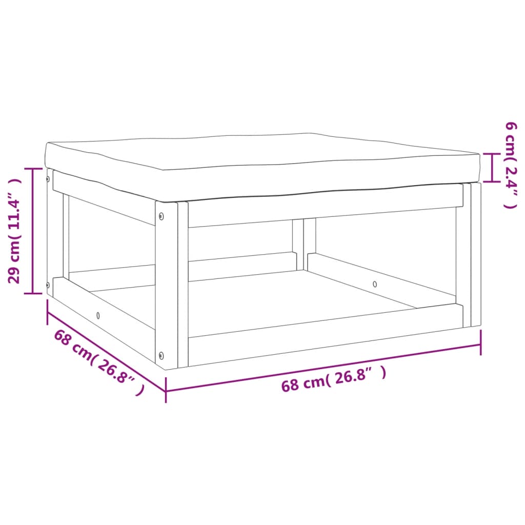 vidaXL 5-delige Loungeset met kussens massief hout taupe