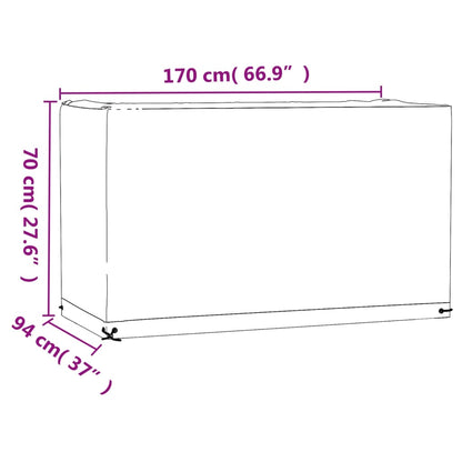 vidaXL Tuinmeubelhoezen 2 st 8 oogjes rechthoekig 170x94x70 cm