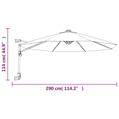 vidaXL Wandparasol 290 cm appelgroen