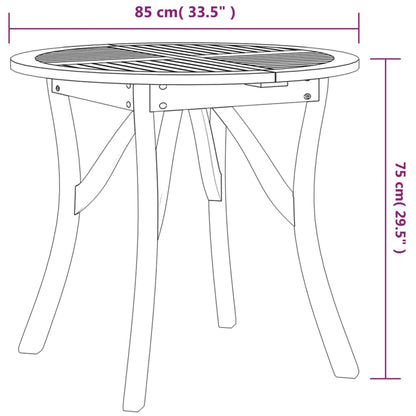 vidaXL Tuintafel Ø 85 cm massief acaciahout