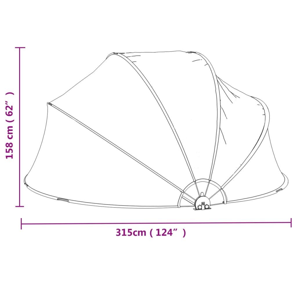 vidaXL Zwembadoverkapping rond 315x158 cm PVC