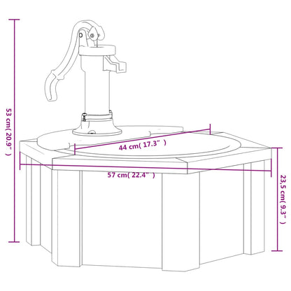 vidaXL Waterfontein met pomp 57x57x53 cm massief vurenhout