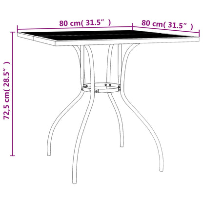 vidaXL Tuintafel 80x80x72,5 cm staal gaas antracietkleurig