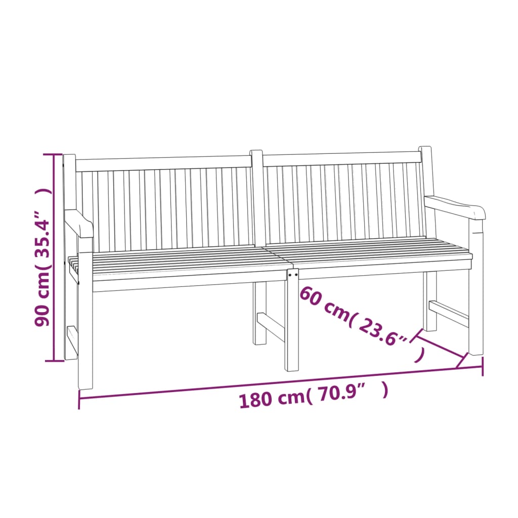 vidaXL 5-delige Tuinset massief teakhout