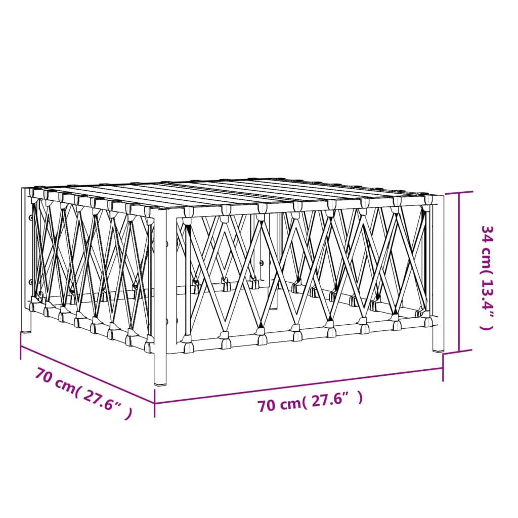 vidaXL Tuintafel 70x70x34 cm geweven stof antracietkleurig