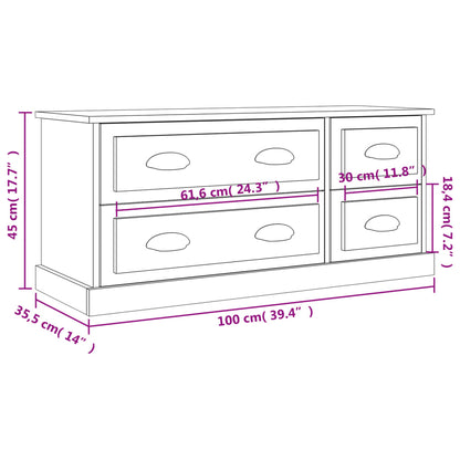 vidaXL Tv-meubel 100x35,5x45 cm bewerkt hout zwart