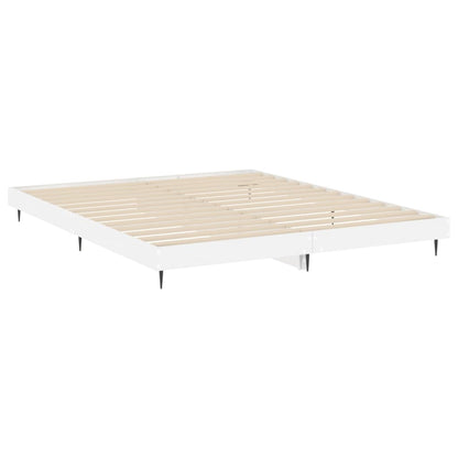 vidaXL Bedframe bewerkt hout hoogglans wit 160x200 cm