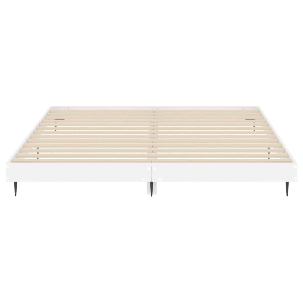 vidaXL Bedframe bewerkt hout hoogglans wit 160x200 cm