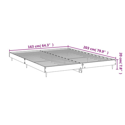 vidaXL Bedframe bewerkt hout hoogglans wit 160x200 cm