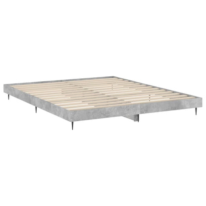 vidaXL Bedframe bewerkt hout betongrijs 160x200 cm